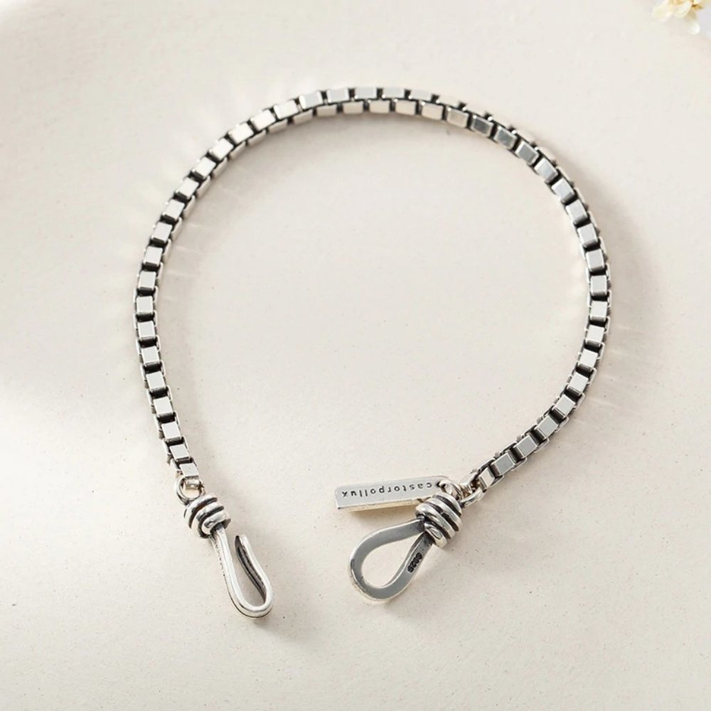 *NEW 925 Sterling Silver Vintage Chain Bracelet - Picture 5 of 12
